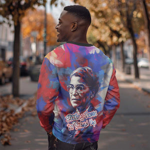 Rosa Parks Sweatshirt Red Blue Abstract Art Portrait Sitting Down to Stand Up Quote Civil Rights Tribute - African Pride