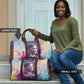 Rosa Parks Travel Bag Red Blue Abstract Art Portrait Sitting Down to Stand Up Quote Civil Rights Tribute - African Pride