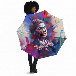Rosa Parks Umbrella Red Blue Abstract Art Portrait Sitting Down to Stand Up Quote Civil Rights Tribute - African Pride