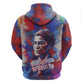 Rosa Parks Zip Hoodie Red Blue Abstract Art Portrait Sitting Down to Stand Up Quote Civil Rights Tribute - African Pride