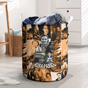 Rosa Parks Laundry Basket Sepia Collage Design Civil Rights Icon I Believe There Is Only One Race Quote - African Pride