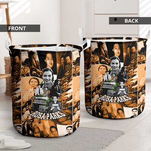 Rosa Parks Laundry Basket Sepia Collage Design Civil Rights Icon I Believe There Is Only One Race Quote - African Pride