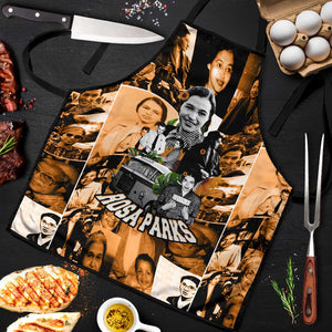 Rosa Parks Apron Sepia Collage Design Civil Rights Icon I Believe There Is Only One Race Quote - African Pride