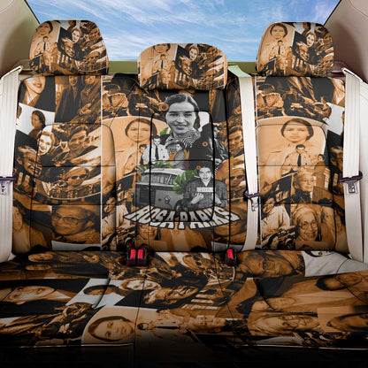 Rosa Parks Back Car Seat Cover Sepia Collage Design Civil Rights Icon I Believe There Is Only One Race Quote - African Pride