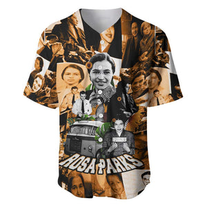 Rosa Parks Baseball Jersey Sepia Collage Design Civil Rights Icon I Believe There Is Only One Race Quote TS04