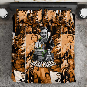 Rosa Parks Bedding Set Sepia Collage Design Civil Rights Icon I Believe There Is Only One Race Quote - African Pride