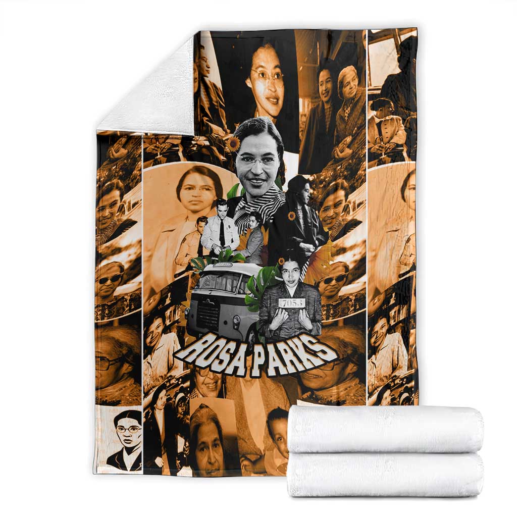 Rosa Parks Blanket Sepia Collage Design Civil Rights Icon I Believe There Is Only One Race Quote - African Pride