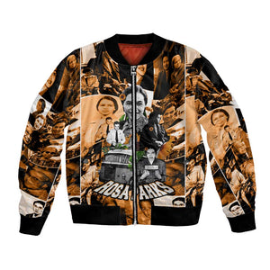 Rosa Parks Bomber Jacket Sepia Collage Design Civil Rights Icon I Believe There Is Only One Race Quote - African Pride