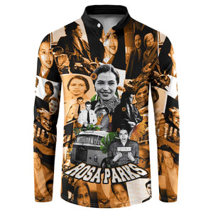 Rosa Parks Button Sweatshirt Sepia Collage Design Civil Rights Icon I Believe There Is Only One Race Quote