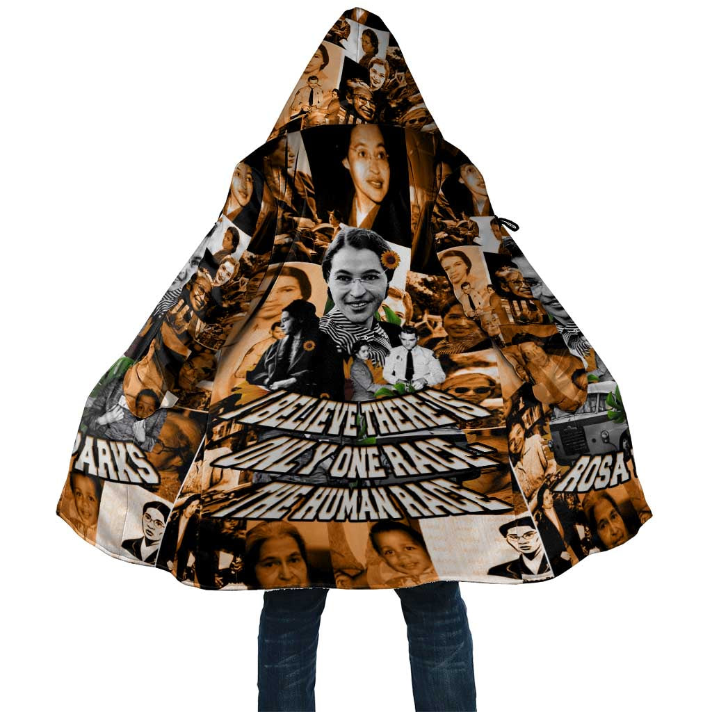 Rosa Parks Cloak Sepia Collage Design Civil Rights Icon I Believe There Is Only One Race Quote - African Pride