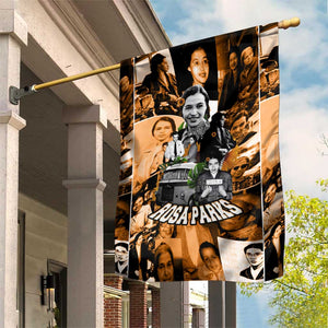Rosa Parks Garden Flag Sepia Collage Design Civil Rights Icon I Believe There Is Only One Race Quote - African Pride