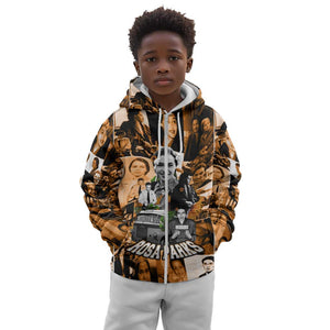 Rosa Parks Kid Hoodie Sepia Collage Design Civil Rights Icon I Believe There Is Only One Race Quote - African Pride