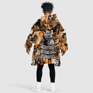 Rosa Parks Kid Wearable Blanket Hoodie Sepia Collage Design Civil Rights Icon I Believe There Is Only One Race Quote - African Pride