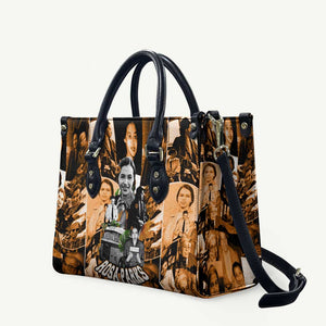 Rosa Parks Leather Bag Sepia Collage Design Civil Rights Icon I Believe There Is Only One Race Quote - African Pride