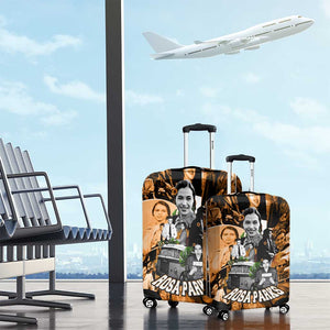 Rosa Parks Luggage Cover Sepia Collage Design Civil Rights Icon I Believe There Is Only One Race Quote - African Pride