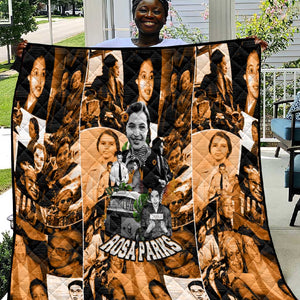Rosa Parks Quilt Sepia Collage Design Civil Rights Icon I Believe There Is Only One Race Quote - African Pride