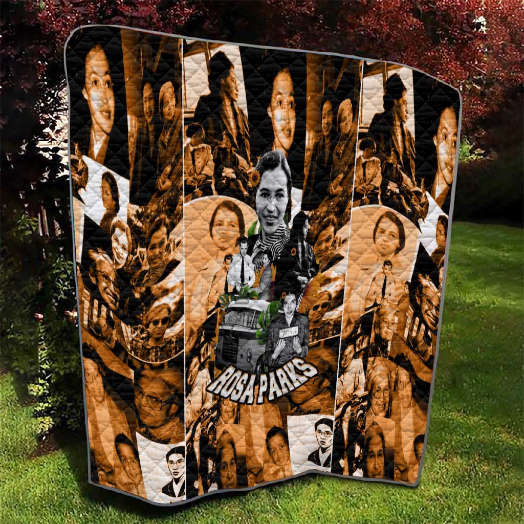 Rosa Parks Quilt Sepia Collage Design Civil Rights Icon I Believe There Is Only One Race Quote - African Pride