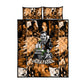 Rosa Parks Quilt Bed Set Sepia Collage Design Civil Rights Icon I Believe There Is Only One Race Quote - African Pride