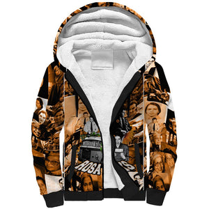 Rosa Parks Sherpa Hoodie Sepia Collage Design Civil Rights Icon I Believe There Is Only One Race Quote - African Pride