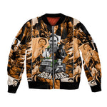 Rosa Parks Sleeve Zip Bomber Jacket Sepia Collage Design Civil Rights Icon I Believe There Is Only One Race Quote - African Pride