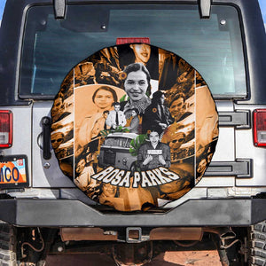 Rosa Parks Spare Tire Cover Sepia Collage Design Civil Rights Icon I Believe There Is Only One Race Quote - African Pride