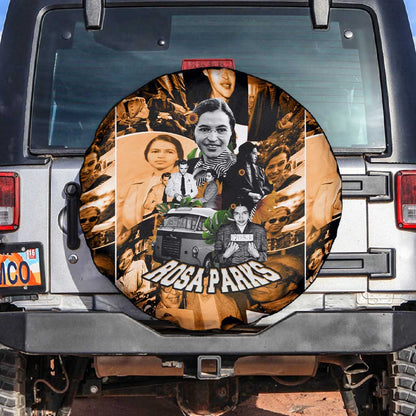 Rosa Parks Spare Tire Cover Sepia Collage Design Civil Rights Icon I Believe There Is Only One Race Quote - African Pride
