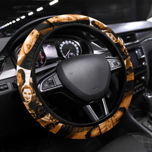 Rosa Parks Steering Wheel Cover Sepia Collage Design Civil Rights Icon I Believe There Is Only One Race Quote - African Pride