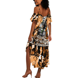Rosa Parks Summer Maxi Dress Sepia Collage Design Civil Rights Icon I Believe There Is Only One Race Quote TS04
