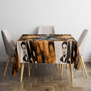 Rosa Parks Tablecloth Sepia Collage Design Civil Rights Icon I Believe There Is Only One Race Quote - African Pride