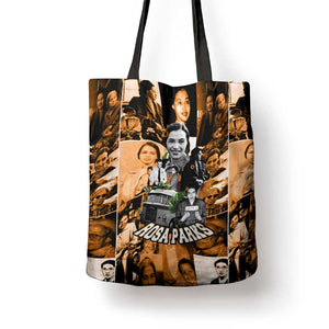Rosa Parks Tote Bag Sepia Collage Design Civil Rights Icon I Believe There Is Only One Race Quote - African Pride