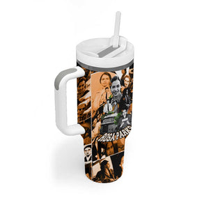 Rosa Parks Tumbler With Handle Sepia Collage Design Civil Rights Icon I Believe There Is Only One Race Quote - African Pride