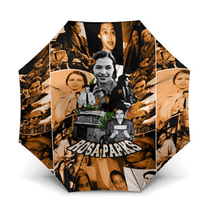 Rosa Parks Umbrella Sepia Collage Design Civil Rights Icon I Believe There Is Only One Race Quote - African Pride