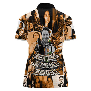 Rosa Parks Women Polo Shirt Sepia Collage Design Civil Rights Icon I Believe There Is Only One Race Quote TS04