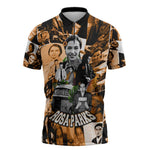 Rosa Parks Zipper Polo Shirt Sepia Collage Design Civil Rights Icon I Believe There Is Only One Race Quote - African Pride