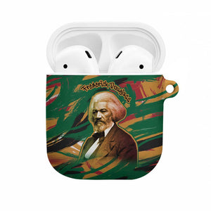 Frederick Douglass AirPods Case Green Abstract Design Civil Rights Leader Quote on Race and Humanity - African Pride