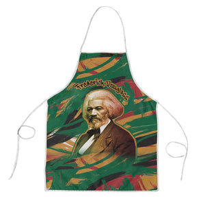 Frederick Douglass Apron Green Abstract Design Civil Rights Leader Quote on Race and Humanity - African Pride