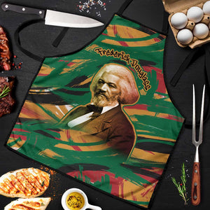 Frederick Douglass Apron Green Abstract Design Civil Rights Leader Quote on Race and Humanity - African Pride