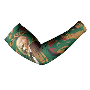 Frederick Douglass Arm Sleeves Green Abstract Design Civil Rights Leader Quote on Race and Humanity - African Pride