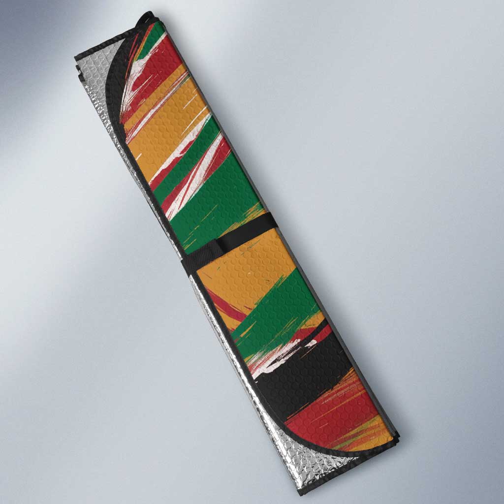 Frederick Douglass Auto Sun Shade Green Abstract Design Civil Rights Leader Quote on Race and Humanity - African Pride