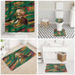 Frederick Douglass Bathroom Set Green Abstract Design Civil Rights Leader Quote on Race and Humanity - African Pride