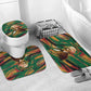 Frederick Douglass Bathroom Set Green Abstract Design Civil Rights Leader Quote on Race and Humanity - African Pride