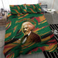 Frederick Douglass Bedding Set Green Abstract Design Civil Rights Leader Quote on Race and Humanity - African Pride