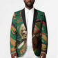 Frederick Douglass Blazer Green Abstract Design Civil Rights Leader Quote on Race and Humanity - African Pride