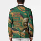 Frederick Douglass Blazer Green Abstract Design Civil Rights Leader Quote on Race and Humanity - African Pride