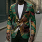 Frederick Douglass Blazer Green Abstract Design Civil Rights Leader Quote on Race and Humanity - African Pride
