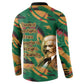 Frederick Douglass Button Sweatshirt Green Abstract Design Civil Rights Leader Quote on Race and Humanity