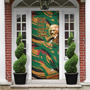 Frederick Douglass Door Cover Green Abstract Design Civil Rights Leader Quote on Race and Humanity - African Pride