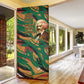 Frederick Douglass Door Cover Green Abstract Design Civil Rights Leader Quote on Race and Humanity - African Pride