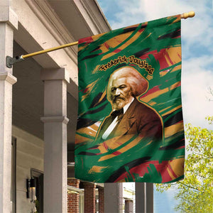 Frederick Douglass Garden Flag Green Abstract Design Civil Rights Leader Quote on Race and Humanity - African Pride