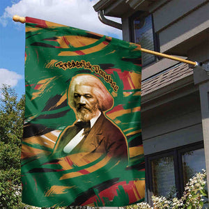 Frederick Douglass Garden Flag Green Abstract Design Civil Rights Leader Quote on Race and Humanity - African Pride